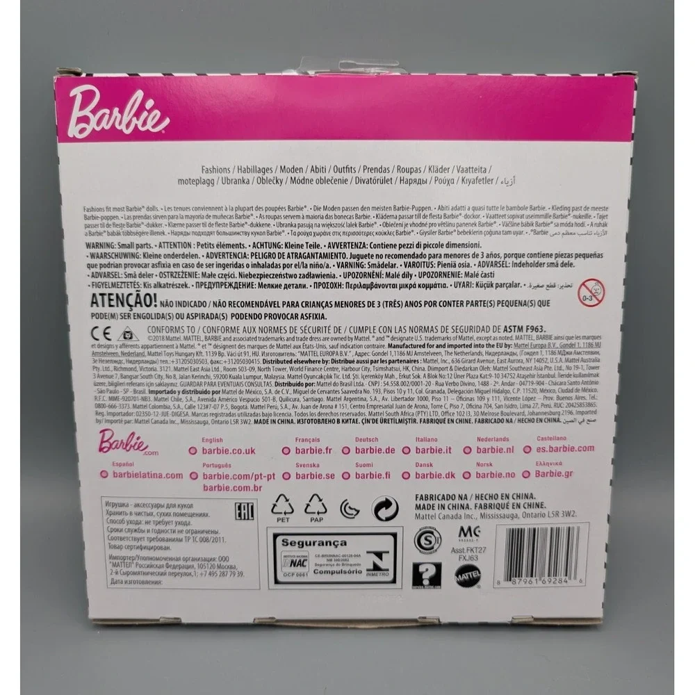 Barbie Floral Pinstripes Fashion 2 Pack  Mattel‎ 2018 FXJ63 New Sealed